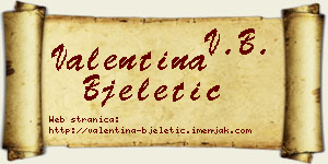 Valentina Bjeletić vizit kartica